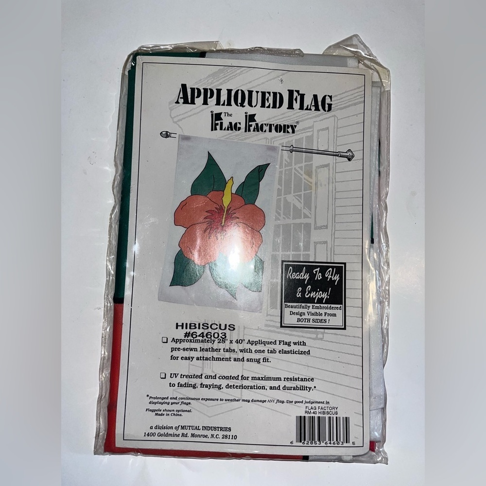 NEW Outdoor Flag Pattern The Flag Factory 28" x 40" HIBISCUS FLOWER #64603